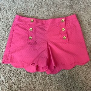 Southern Tide Hot Pink Scalloped Hem Shorts Sz 6